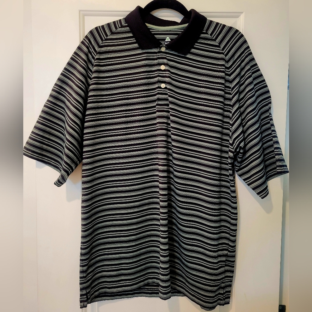 Men's Bolle Golf Tech Polo Large Black & Green Short Sleeves